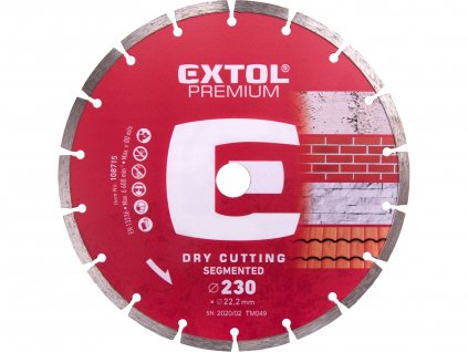 EXTOL PREMIUM 108715 kotouč diamantový řezný segmentový - suché řezání, 230x22,2x3mm