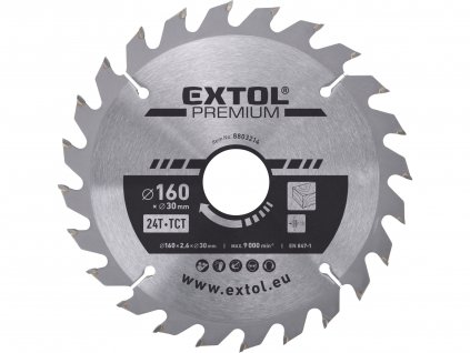 EXTOL PREMIUM 8803214 kotouč pilový s SK plátky, 160x2,0x30mm, 24T