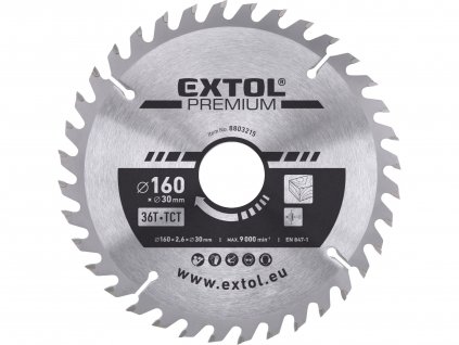 EXTOL PREMIUM 8803215 kotouč pilový s SK plátky, 160x2,0x30mm, 36T