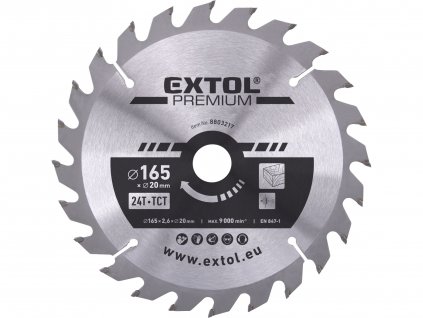 EXTOL PREMIUM 8803217 kotouč pilový s SK plátky, 165x2,0x20mm, 24T