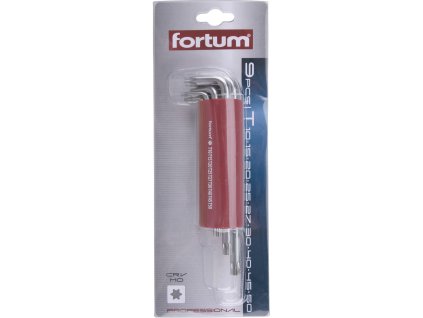 FORTUM 4710300 L-klíče TORX, sada 9ks, 10-50mm