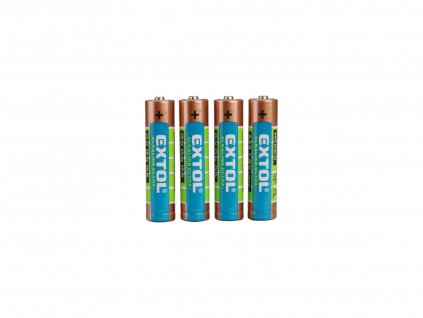 EXTOL ENERGY 42010 baterie alkalické, 4ks, 1,5V AAA (LR03)
