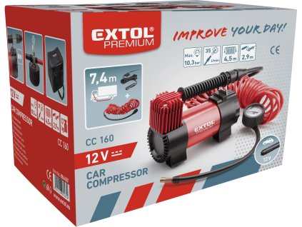 EXTOL PREMIUM 8864001 kompresor auto 12V v tašce s příslušenstvím, 12V, 10,3bar