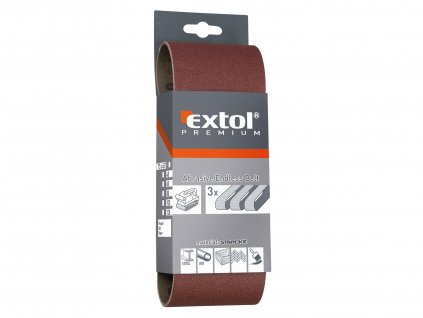 EXTOL PREMIUM 8803510 plátna brusná nekonečný pás, bal. 3ks, 75x457mm, P100