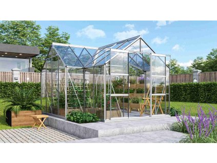 skleník VITAVIA SIRIUS čiré sklo 3 mm stříbrný