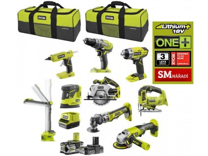 4613 5 ryobi r18ck9 252s 9 dilna kombo sada aku naradi one 18v 1x 2 0 5 0ahli ion nabijecka taska