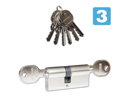 Vložka cylindrická 30+35 6kl. Ni, 3.třída bezp.s prostup.spojkou RICHTER