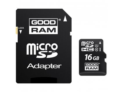 MicroSDHC 16GB CL10 UHS1 + adap. GOODRAM