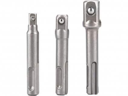 EXTOL PREMIUM 8819695 adaptéry sada 3ks z SDS PLUS na čtyřhran, 1/4"-3/8"-1/2", CrV