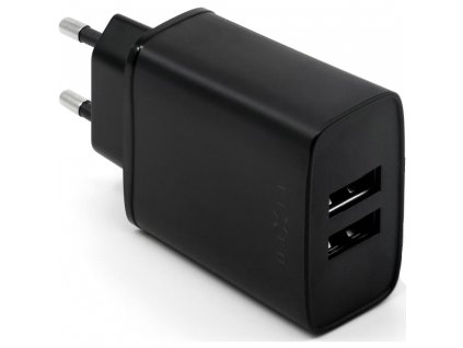 Adapter,2xUSB,USB-C kabel, černá FIXED