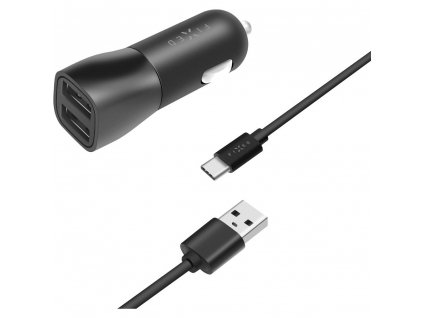 Nab+USB-C kab.,2xUSB, 15W, černá FIXED