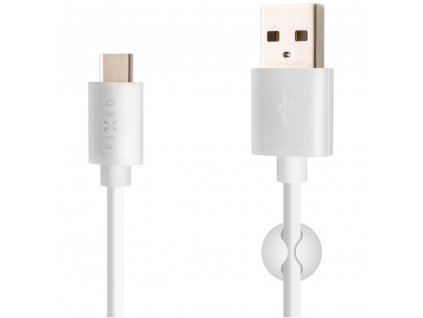 USB/USB-C kabel, USB 2.0, 2m,bílý FIXED