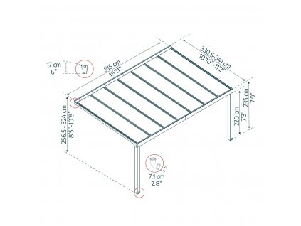 Palram Stockholm 3,4 x 5,2 antracit