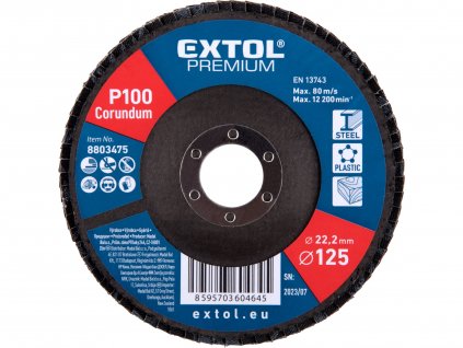 EXTOL PREMIUM 8803475 kotouč lamelový šikmý korundový, O125mm, P100