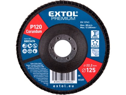 EXTOL PREMIUM 8803476 kotouč lamelový šikmý korundový, O125mm, P120