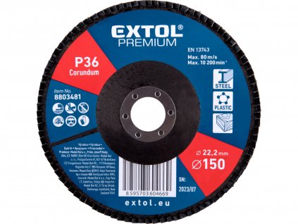 EXTOL PREMIUM 8803481 kotouč lamelový šikmý korundový, O150mm, P36