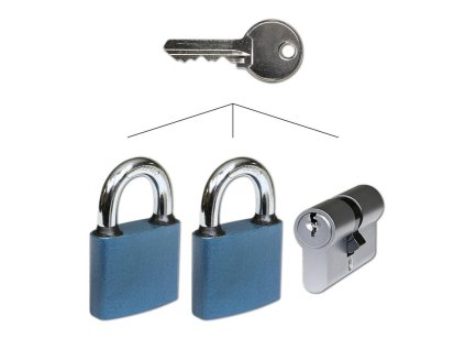 Set na společný uzávěr 1x vložka 30+35Ni a 2x visací zámek 52 RICH