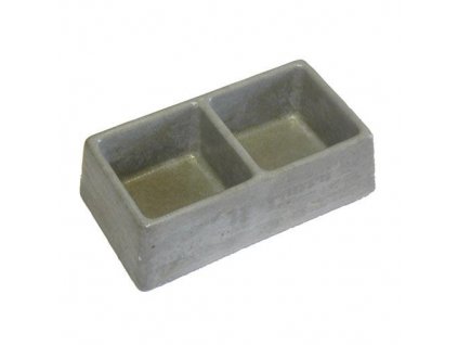 Miska dvoumiska čtverce 245x135x75mm beton   (86)