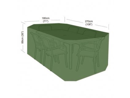 Plachta krycí na set 6 židlí+obdél.stůl 270x180x89cm, PE 90g/m2