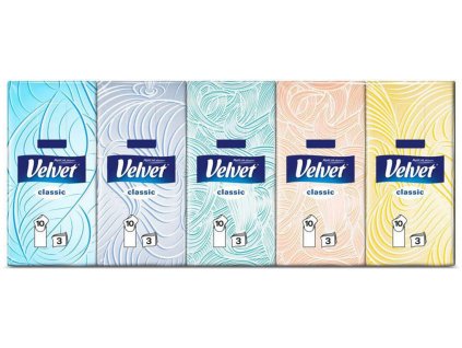 Kapesníčky VELVET classic, 3vrstvé, 10x10ks