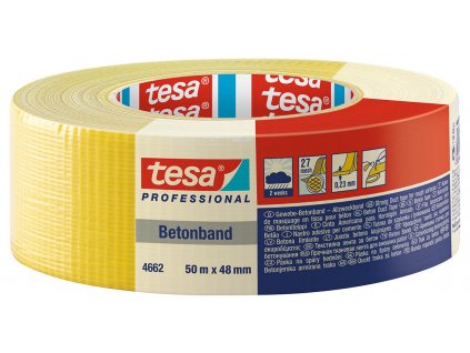 Páska textilní Betonband 48mmx50m ŽL extra lepivá, UV 2týdny TESA