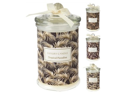 Svíčka vonná sklo pr.8cm s víčkem mix dekorů x