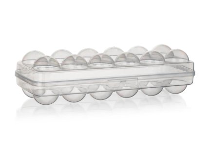 Dóza na vejce 12ks, 27x10x6,7cm s klick uzávěrem PH TRA