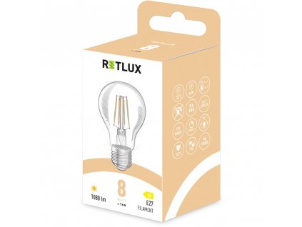 RFL 602 Fil. A60 E27 bulb 8W WW D RETLUX