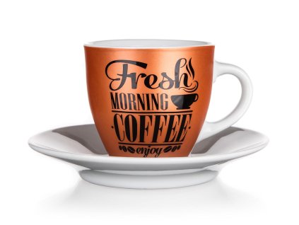 Šálek + podšálek  90ml FRESH MORNING COFFEE keramický