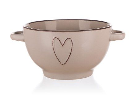 Miska 14cm HEART keramická BÉŽ