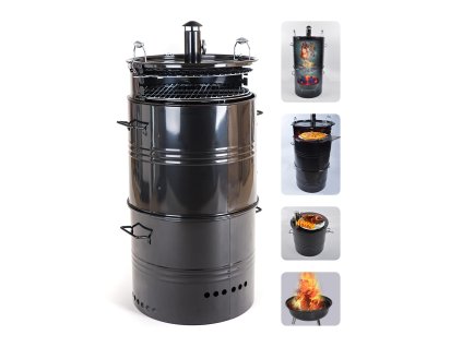 Gril multifunkční GRIMSBY v. 103cm, ocel, ČER