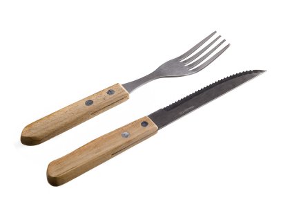 Příbor steakový PARTY (6+6ks) nerez, dřev.rukojeť sv.