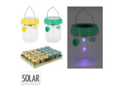 Lucerna solární s lapačem hmyzu LED pr.7cm, v.9cm PP/PS mix barev