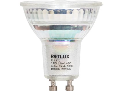 RLL 670 GU10 bulb 1,9W WW A RETLUX
