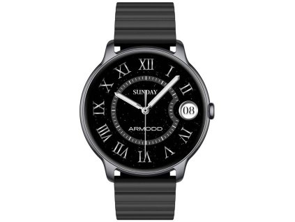 Slim se silikonovým řemínkem ČernáARMODD