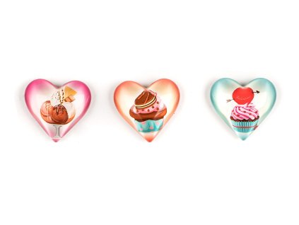 Magnetky HEARTS mix dekorů (3ks)