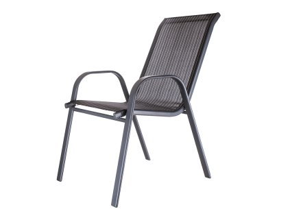 Židle zahradní HARROW 56x68x93cm ocel/textilén ČER (2ks)