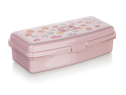 Box svačinový 20x9,5x5,5cm YUM s klick uz.PH RŮŽ
