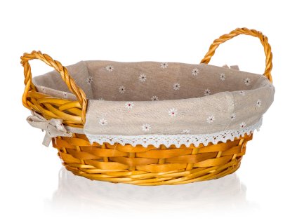 Košík DAISY kulatý 30x12cm s uchy proutěný