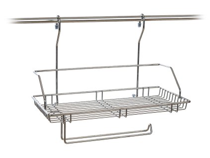 Polička závěsná VARIELLA s držákem 40x34x21cm Cr