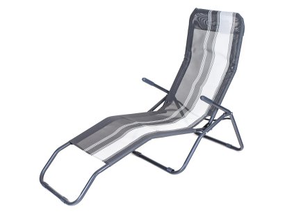 Lehátko skládací kov.142x60x96cm PRUH ČER, nosnost 100kg