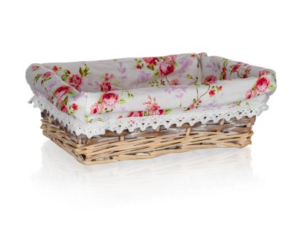Košík ROSES obdélník. 21x16x6,5cm proutěný