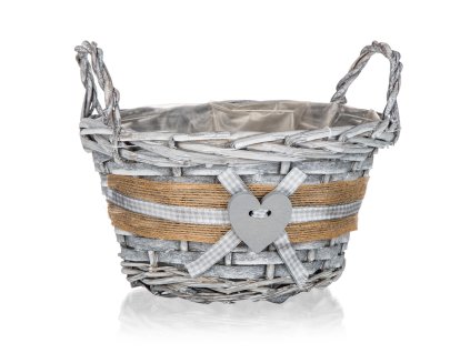 Košík GRIS kulatý 19x11cm s uchy proutěný
