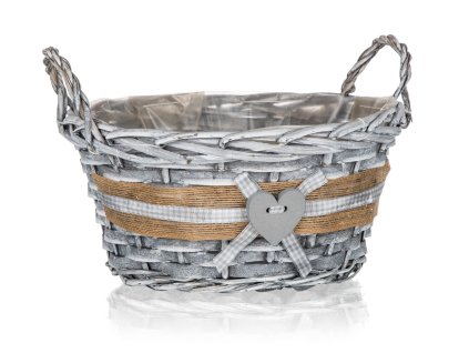 Košík GRIS kulatý 25x12cm s uchy proutěný