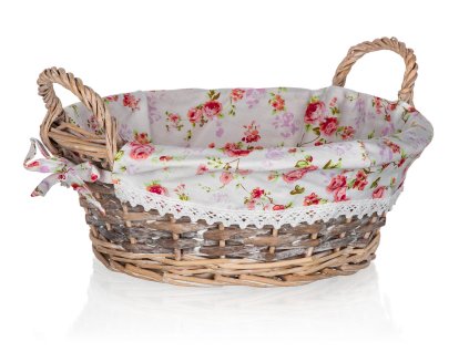 Košík ROSES kulatý 30x12cm s uchy proutěný