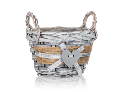 Košík GRIS kulatý 14x10cm s uchy proutěný