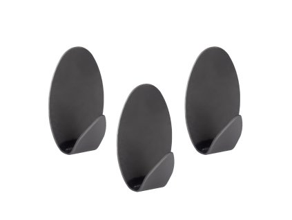 Háček samolepicí ovál ocel ČER (3ks)