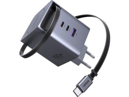 100W GaN 2xUSB-C/USB-A+zat.kabel UGREEN