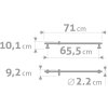 FRESHHH 830309 tyč s posuvným držákem sprchy, celokovová, 71cm, nerez