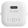 Mini adapter,USB-C kab, 20W, bílý FIXED